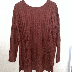 Women’s Onetheland Tie Back Sweater Burnt Orange Size Small EUC